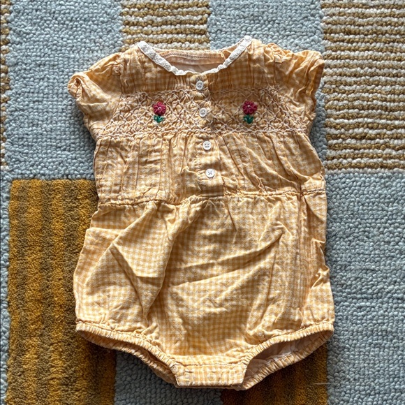 Emile et Ida Vichy smocked romper 6M - Picture 2 of 3